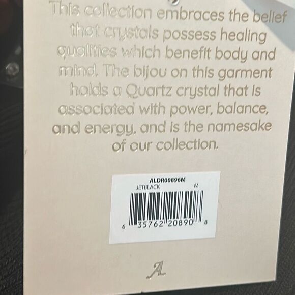 Adrienne Landau Quartz Size M Long Sleeve High Slit Sweater Dress Jet Black NWT - Picture 14 of 15